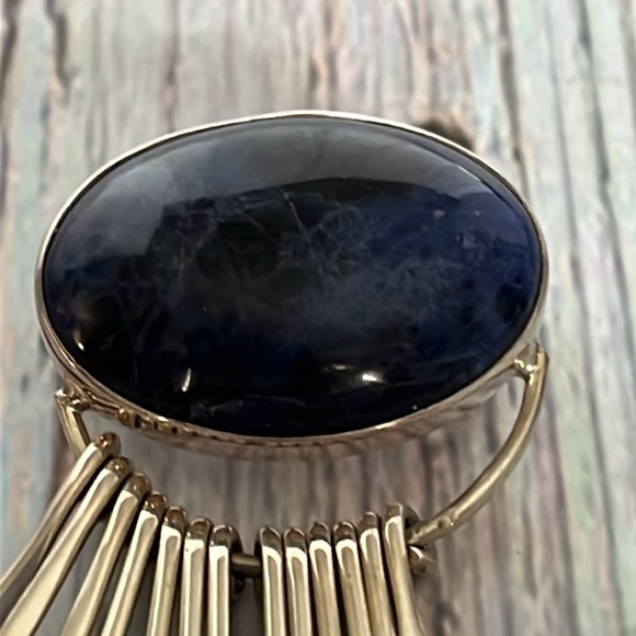 ATI Mexico Sterling Silver Lapis Fringe Brooch. Pre owned - Picture 2 of 3